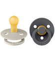 BIBS Colour Pacifiers - Size 1 - 2-Pack - Round - Sand/Iron