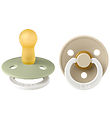 BIBS Colour Glowing Pacifiers - Size 1 - 2-Pack - Round - Sage G
