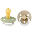 BIBS Colour Glowing Pacifiers - Size 2 - 2-Pack - Round - Sage G