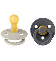 BIBS Colour Pacifiers - Size 2 - 2-Pack - Round - Sand/Iron