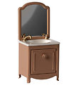 Maileg Miniature Dresser w. Sink & Mirror - Mouse - Dark Powder