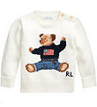 Polo Ralph Lauren Blouse - Knitted - White w. Soft Toy