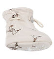 Joha Booties - Bamboo - 2-layer - Beige w. Birds