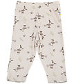 Joha Leggings - Bamboo - Beige w. Birds