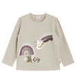 Hust and Claire Bluse - Alma - Beige Melange m. Pailletten