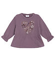 Hust and Claire Sweatshirt - Sara - Dark Plum w. Flowers