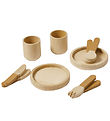 Flexa Play Service - 10 st. - Mustard/Natuurhout