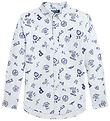 Polo Ralph Lauren Shirt - White/Light Blue Striped w. Navy