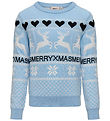 Kids Only Bluse - Strick - KogMerry Xmas - Kaschmir Blue/Merry X