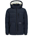 Jack & Jones Puffer Jacket - JJEOtto - Dark Navy/White