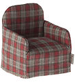 Maileg Miniature Armchair - Mouse - Red/Checs