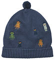 Liewood Beanie - Aster - Knitted - Indigo Blue w. Robots
