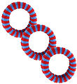 By Stær Hair Tie - 3-Pack - Ea - Red/Blue Striped