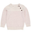 Copenhagen Colors Blússa - Ull - Prjónað - Cream/Dusty Rose Stri