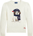 Polo Ralph Lauren Blússa - Ull - Hvítur M. Hundur