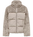 Kids Only Puffer Jacket - KogWanja - Moonbeam w. Faux Fur
