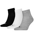 Puma Sneaker-Socken - 3er-Pack - Quarter Plain - Grau/Weiß/Schwa