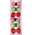 Meri Meri Bow Hair Clips - 6-Pack - 5.5 cm - Red/Pink/Gold w. Se