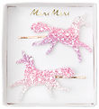 Meri Meri Haarspange - 2er-Pack - 6 cm - Rosa/Weiß m. Einhörner