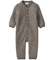 Wheat Pramsuit - Wool fleece - Levi - Brown Melange