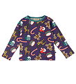 Småfolk Bluse - Loganberry m. Weihnachtsschmuck