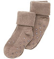 Minymo Socks - Rib - 2-Pack - Silver Mink Melange
