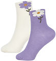 Minymo Socken - 2er-Pack - 3D-Effekt - Purple Haze