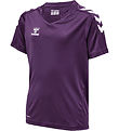 Hummel Stuttermabolur - hmlCore XK Poly - Acai/White