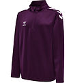 Hummel Sweatshirt - hmlCore XK Half Zip Poly - Acai/White