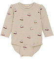 Minymo Bodysuit L/æ - Beige Melange