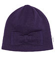 Mikk-Line Beanie - Wool/Acrylic - 2-layer - Nightshade/Bow