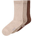 Minymo Socken - 3er-Pack - Silberne Nerz-Melange