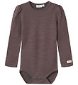 Name It Bodysuit L/æ - Wool - NbfWyla - Sparrow
