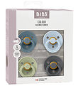 BIBS Colour Pacifiers - Size 2 - 4-Pack - Round - Baby Blue Mix