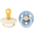 BIBS Colour Pacifiers - Size 2 - 2-Pack - Round - Ivory/Baby Blu