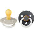 BIBS Colour Pacifiers - Size 2 - 2-Pack - Round - Sand/Iron Glow