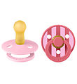 BIBS Colour Pacifiers - Size 2 - 2-Pack - Round - Baby Pink/Cora