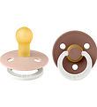 BIBS Colour Pacifiers - Size 1 - 2-Pack - Round - Blush/Woodchuc
