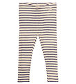 Petit Piao Leggings - Rib - Modal - Dusty Violet/Dark Off White