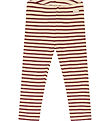 Petit Piao Leggings - Rib - Modal - Dark Cherry/Dark Off White