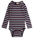 Petit Piao Samfella L/æ - Rib - Modal - Dark Cherry Multi Stripe