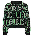 Kids Only Bluse - Strick - KogPunk - Black/Green Bee/Laurel Gree