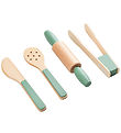 Sebra Wooden Toy - Kitchen utensil set - Green