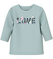 Name It Bluse - NbfVubie - Grau Mist/Love/Blumen
