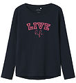 Name It Blouse - NkfVix - Dark Sapphire/Live Life
