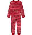 Name It Pyjama Set - NknVismas - Jester Red/Merry Christmas