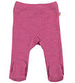 Joha Leggings w. Feet - Wool - Raspberry