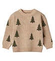 Wheat Blússa - Prjónað - Jacquard - Off White M. Jólatré