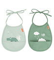Done by Deer Lätzchen - PU - 2er-Pack - Croco Green