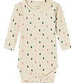Name It Bodysuit L/æ - Rib - NbnDab - Summer Sand w. Christmas T